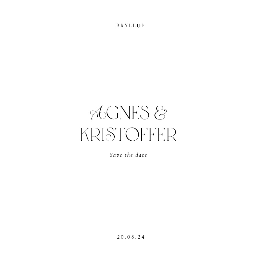 Bryllup - Agnes og Kristoffer, Save the Date